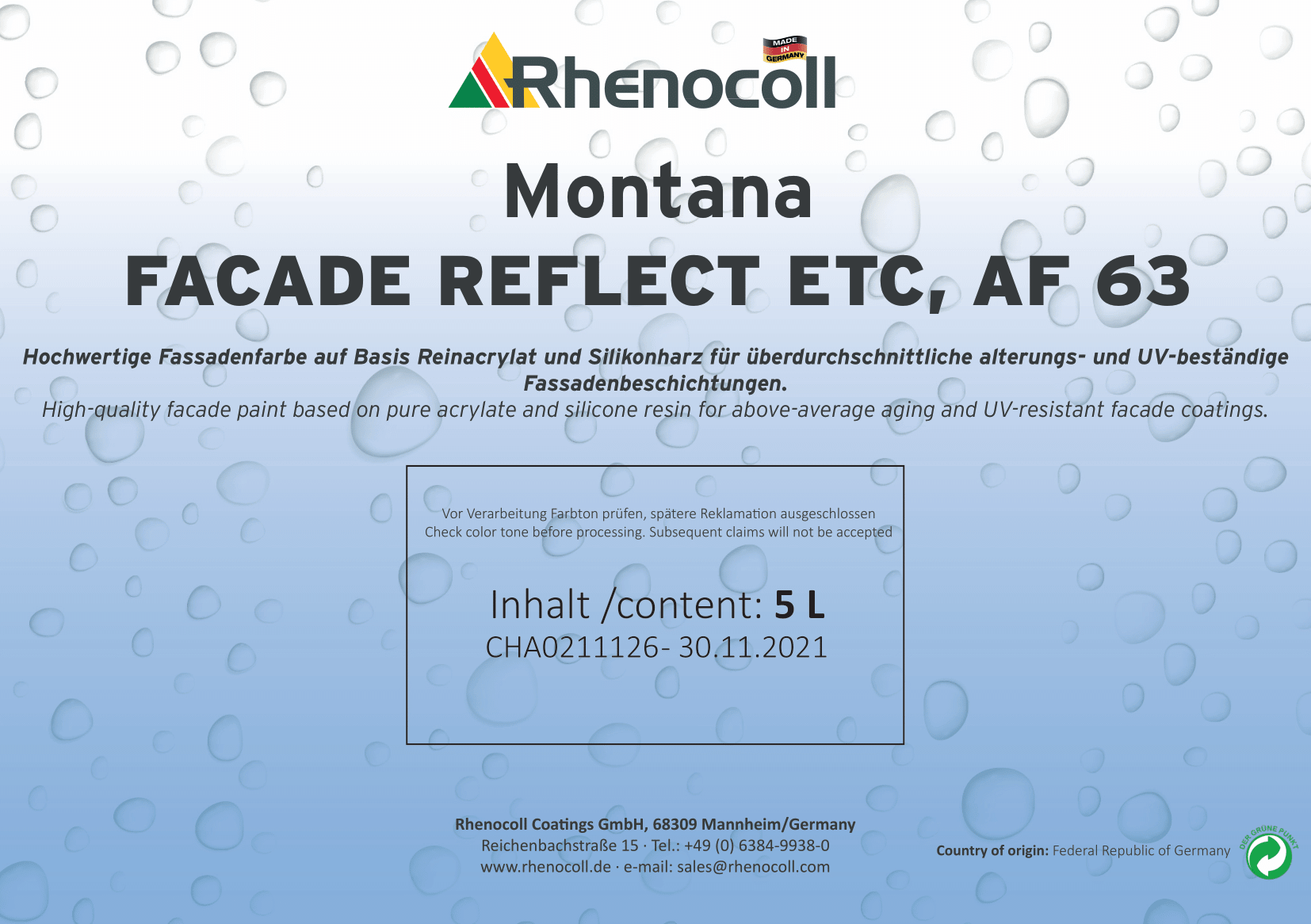 Montana FACADE REFLECT ETC, AF 63 